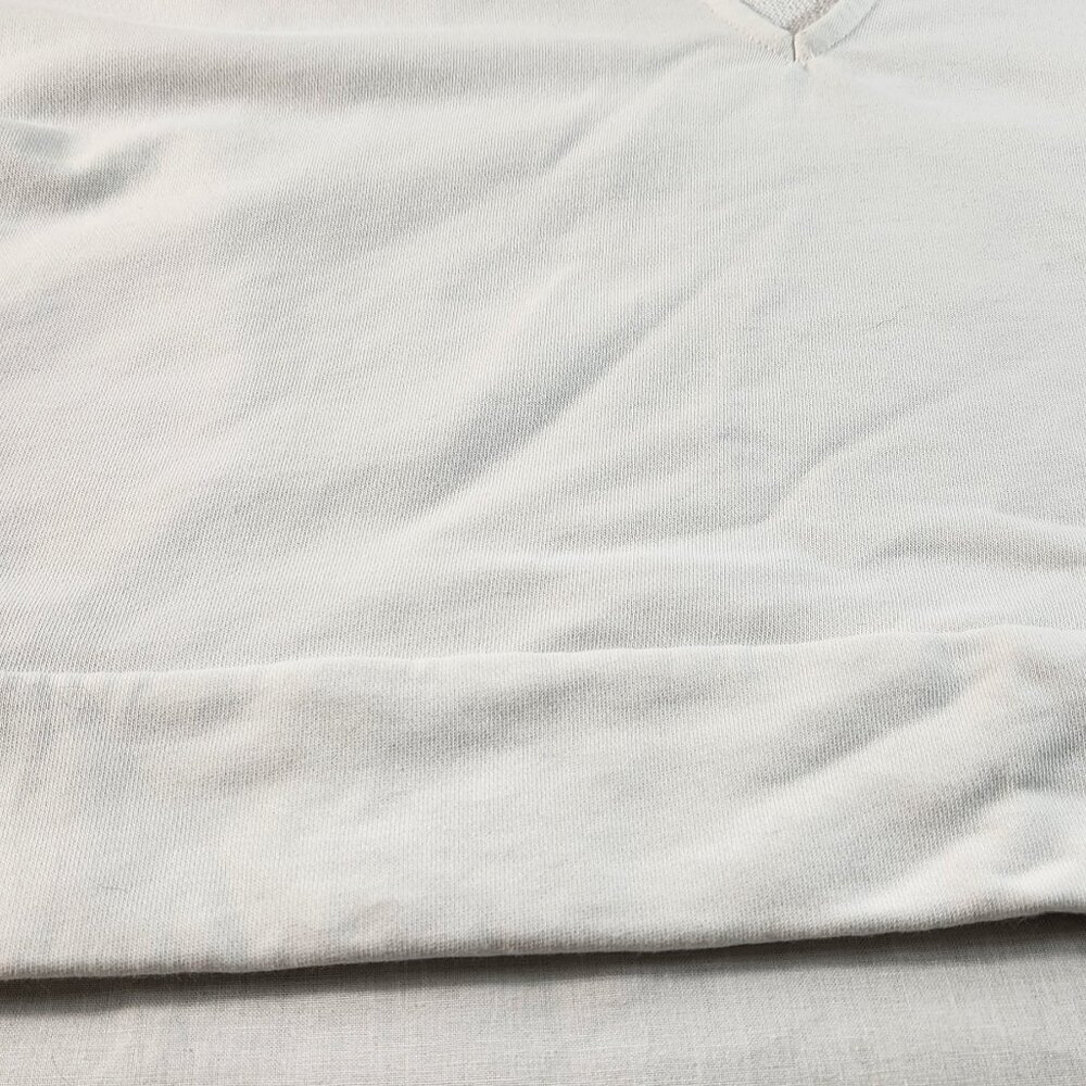 Adidas V-Neck Hoodie Pullover Sweater White XL Cotton Blend Mid-Sleeves - Picture 7 of 16